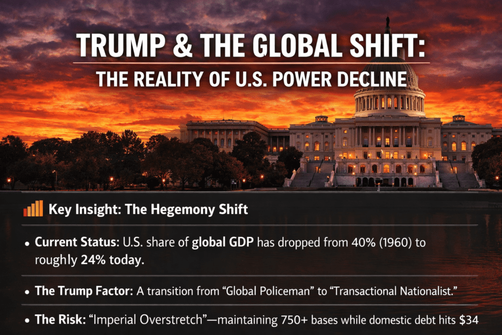 Analysis of Trump US Power Decline and global leadership.