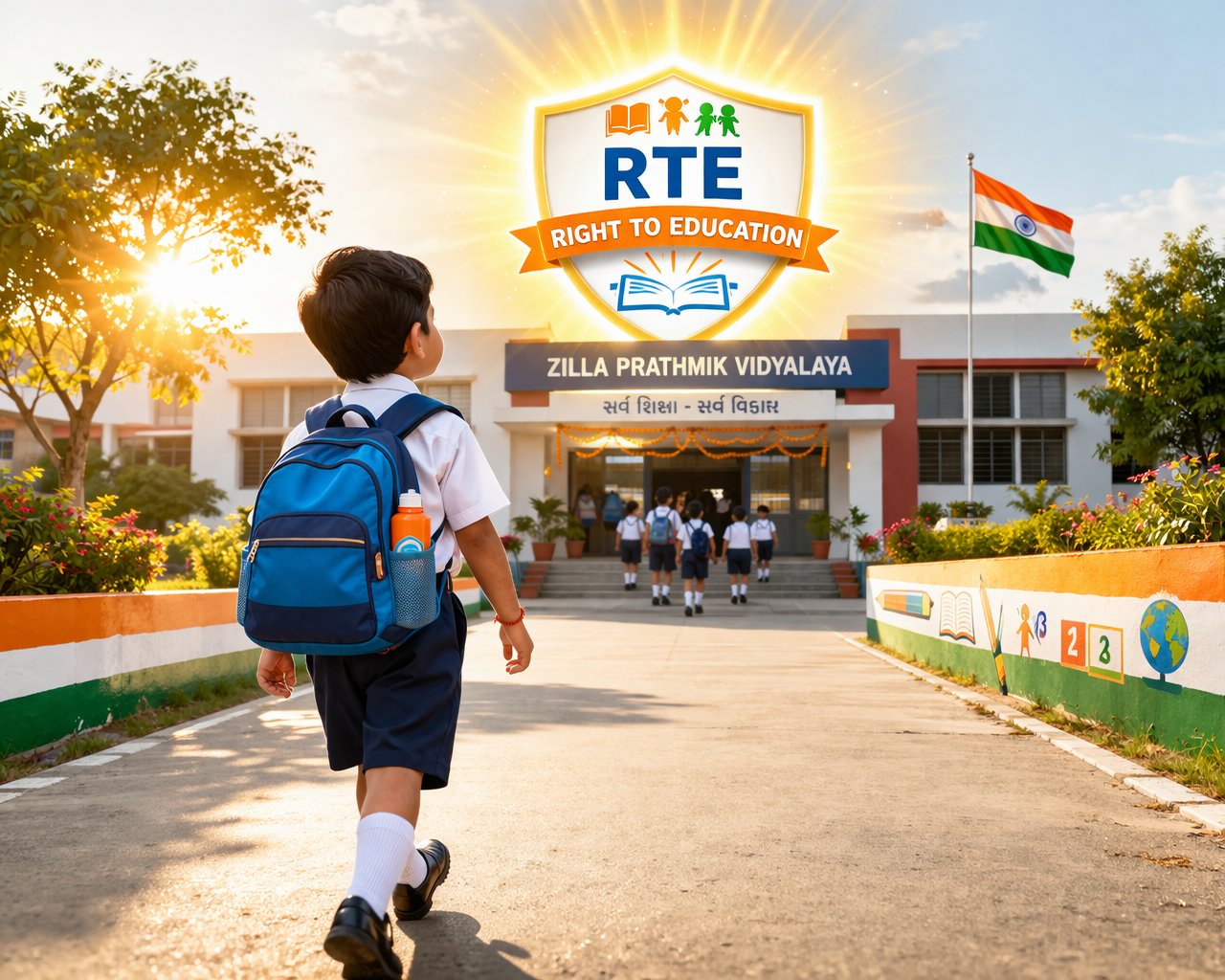 RTE Gujarat Admission Free Education Concept.
